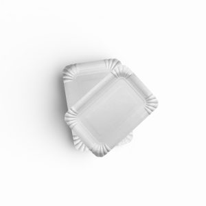 Тарелка бумажная 12×17 см белая без ламинации. 1800 шт/ящ