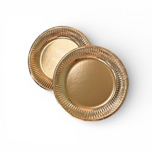 Тарелка бумажная 18 см «золото» ламинированная. 1200 шт/ящ